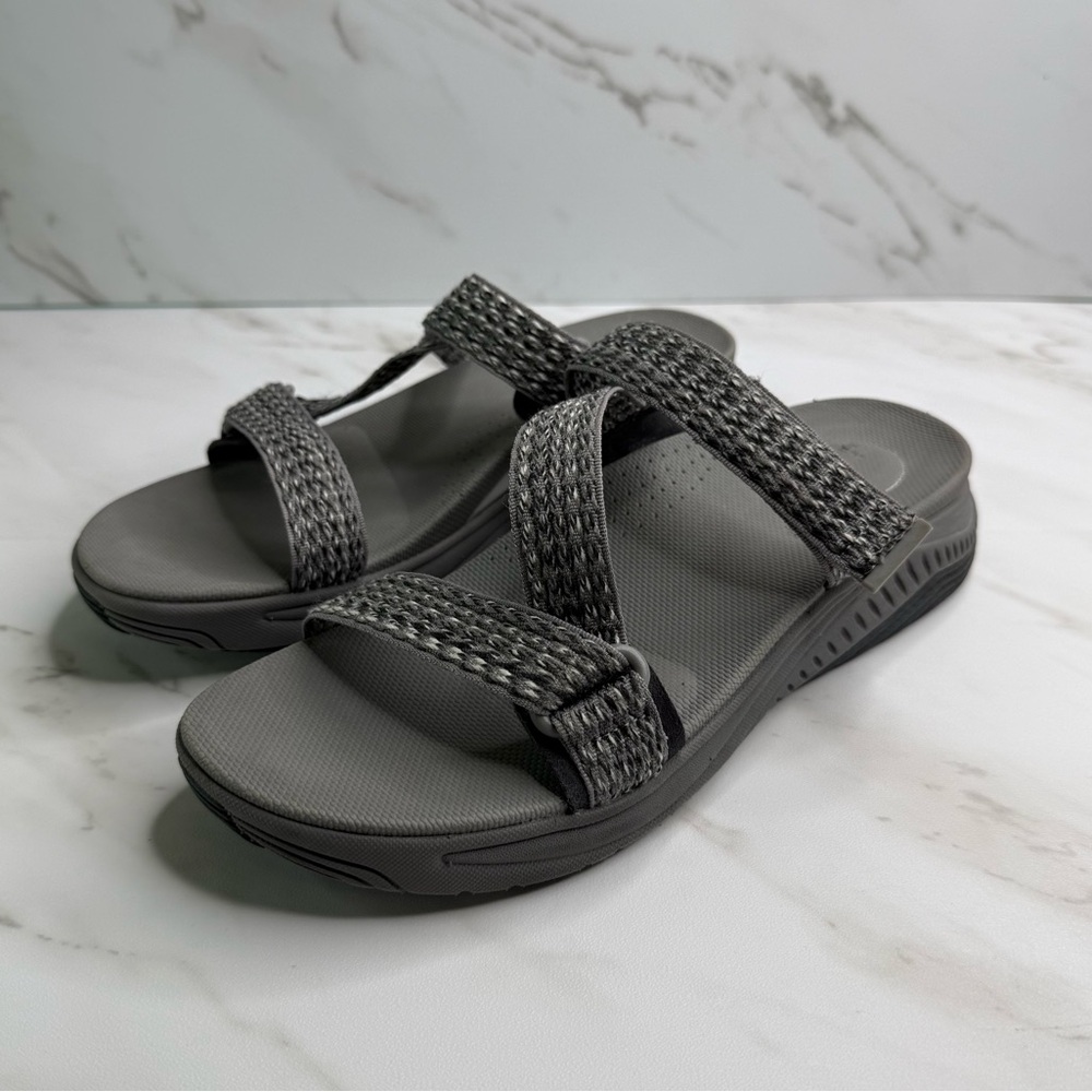 Dansko Eva Rosette Grey Multi Adjustable Strappy Sandals Summer Comfort Casual